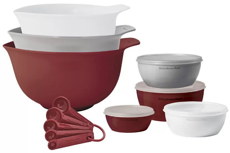 KitchenAid Mixing Bowls & Measuring Cups 12 Piece Set -Pasta Baking Salad Mixing