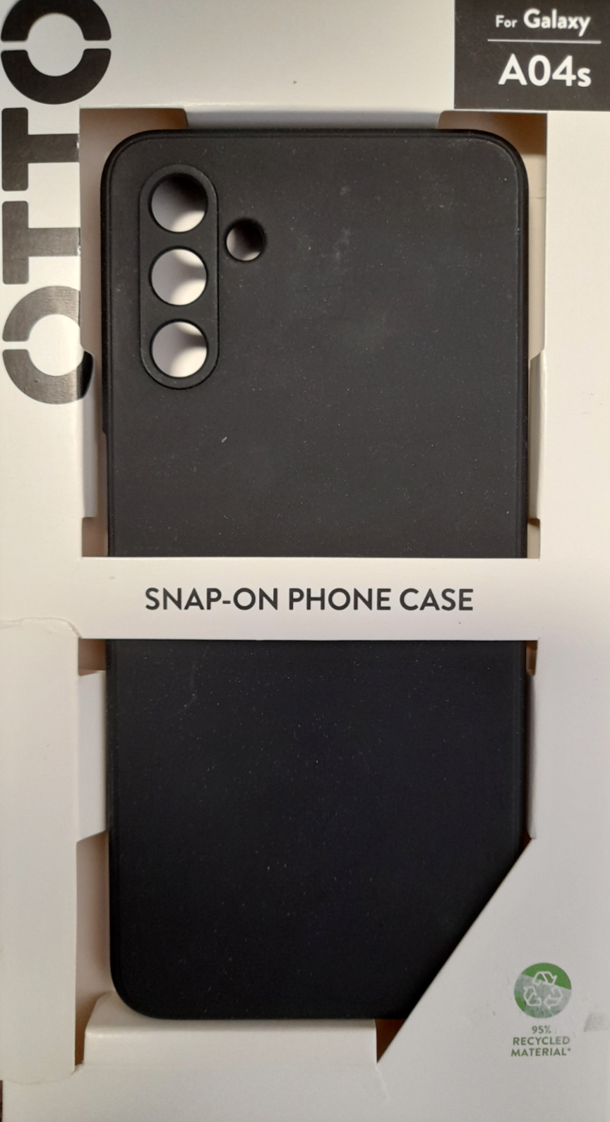 Otto Snap On Phone Case for Samsung Galaxy A04s Black Color