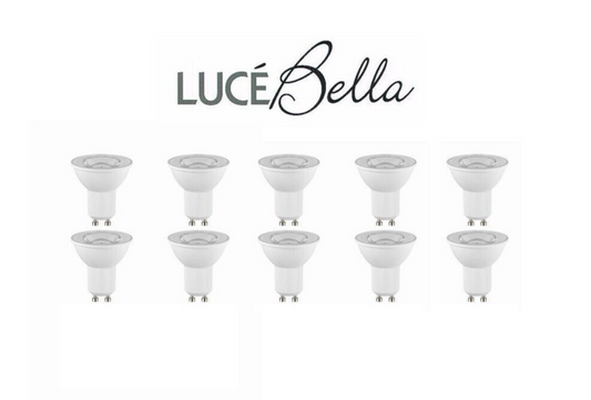 Luce Bella 10 pack GU10 LED 475lm Warm White 3000k 6W Globes Light Bulbs