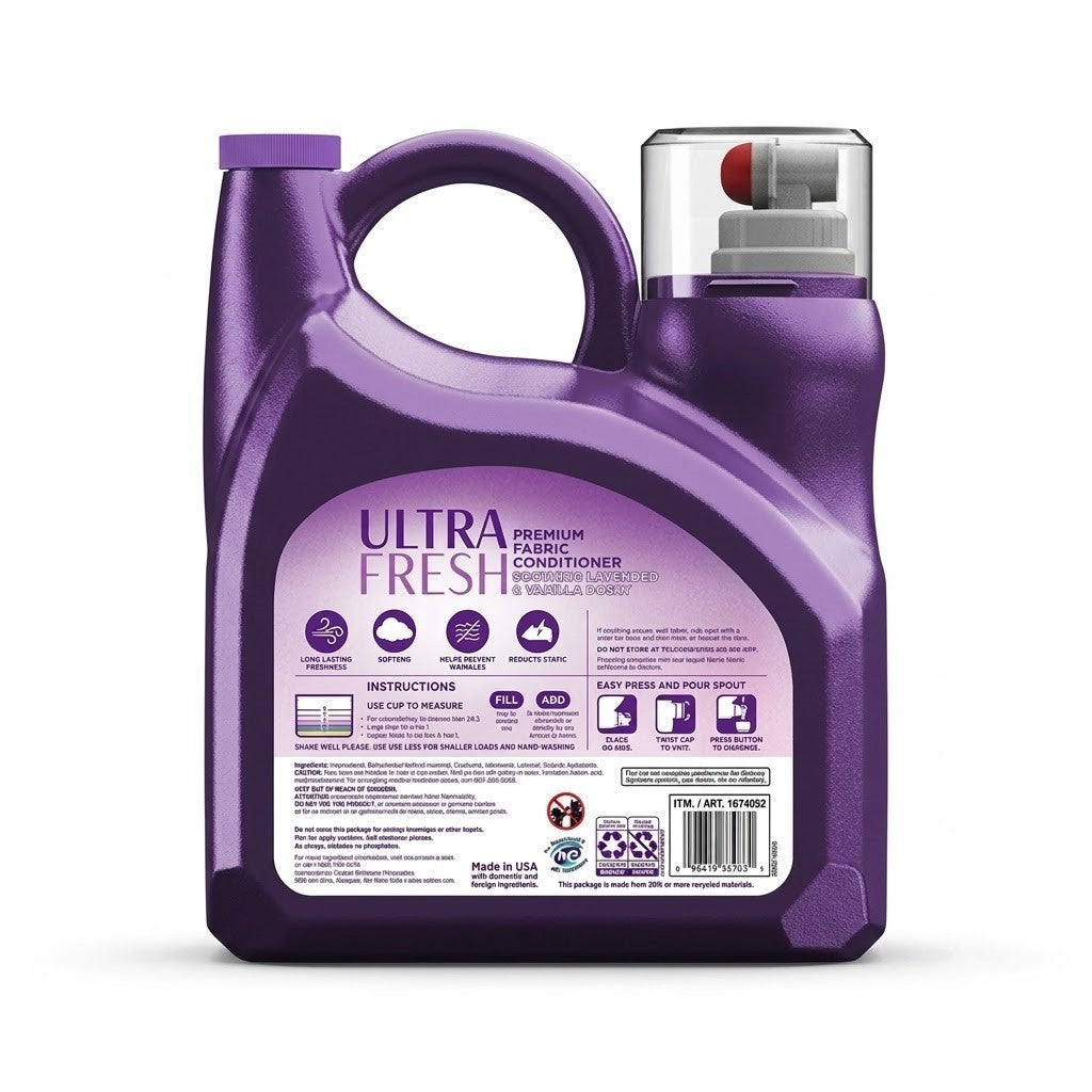 Kirkland Signature Ultra Fresh Premium Fabric Softener Lavender & Vanilla 4.4L