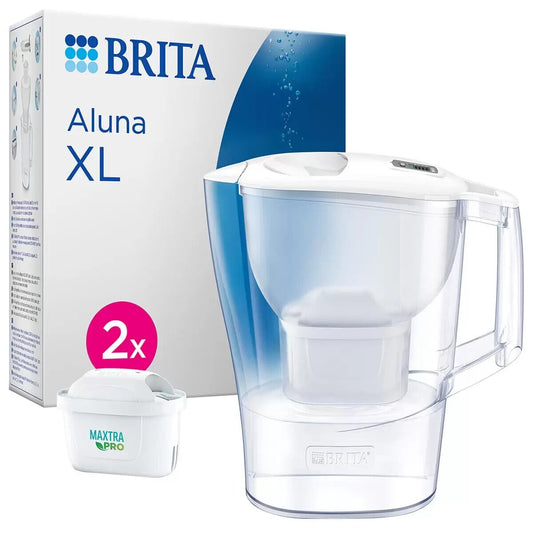 Brita Water Filter Jug 3.5L Aluna XL with 2 Brita Maxtra Pro Filter Cartridges