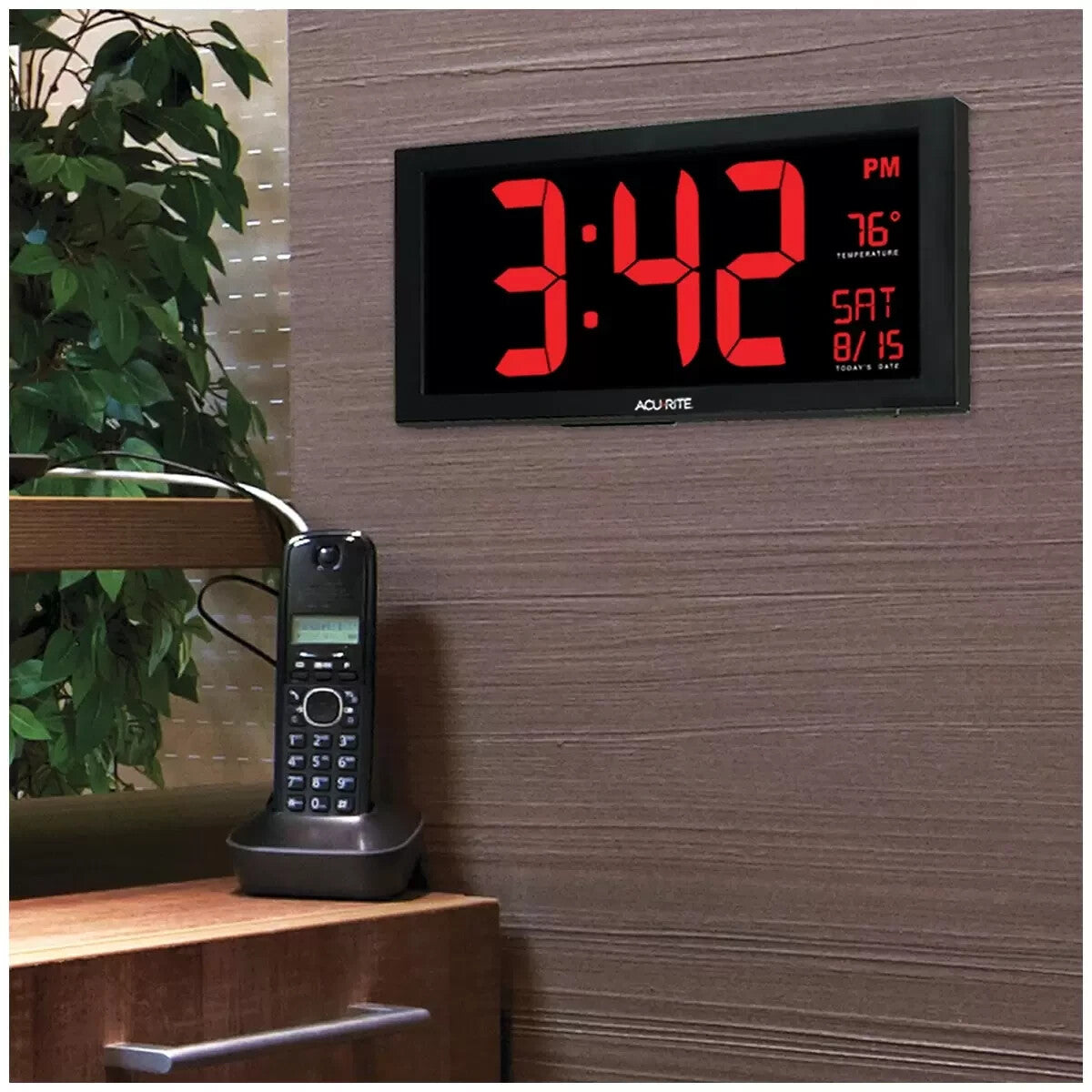 AcuRite Digital Clock With Indoor Temperature Oversized LED Clock Large Digits