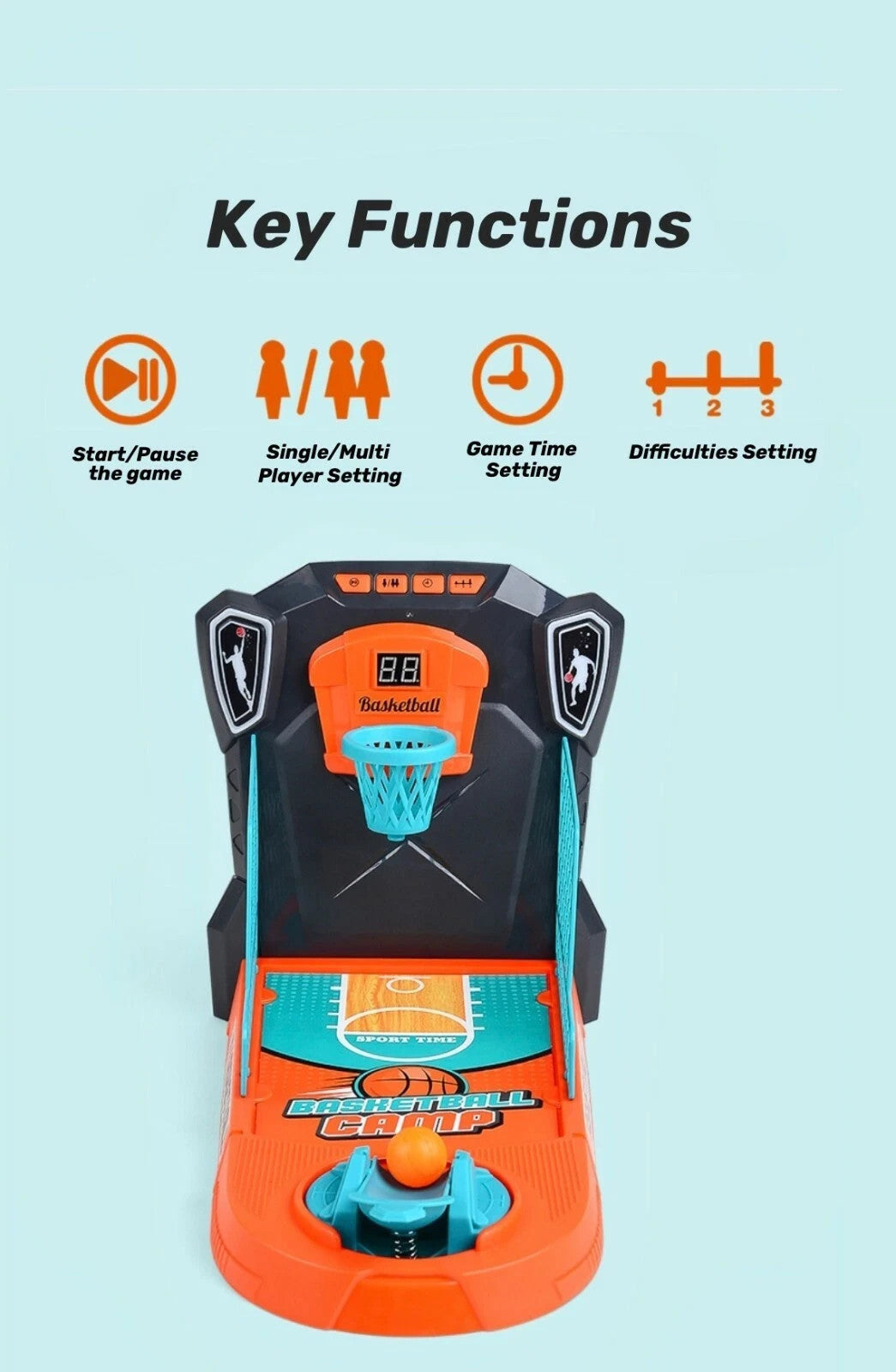 Shoot-A-Basket Mini Table Top Basketball Game with Lights Sounds and Score Toy