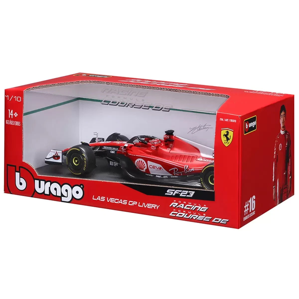 Maisto 1:18 Scale Formula 1 Diecast Cars Ferrari SF-23 2023 Las Vegas Charles
