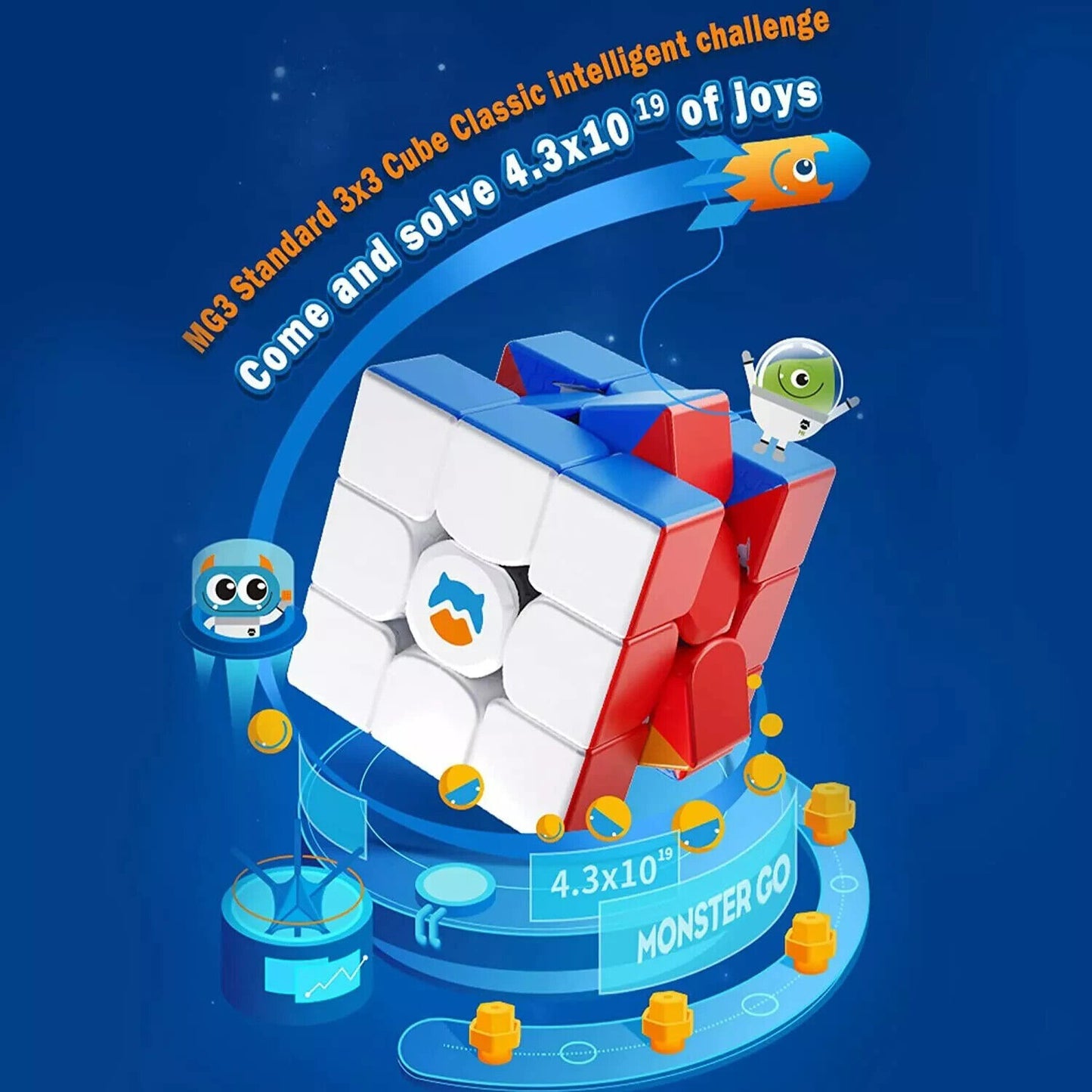 GAN Monster Go 3x3 Smart Speed Cube GanCube Honeycomb with Collector Storage Box