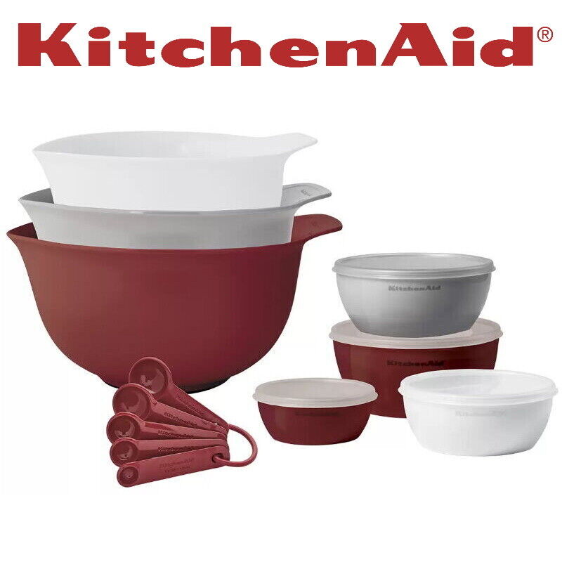 KitchenAid Mixing Bowls & Measuring Cups 12 Piece Set -Pasta Baking Salad Mixing