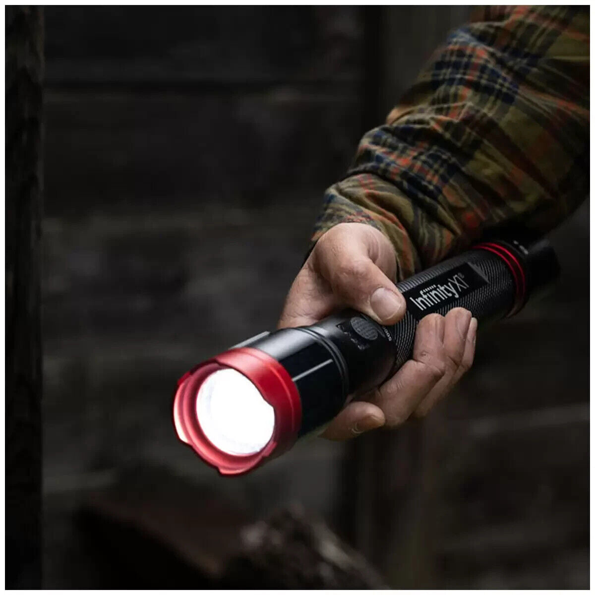 Infinity X1 Dual Power Flashlight 5000 Lumens Rechargeable AA Dual Power Torch