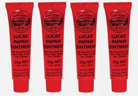 4 X 25g Lucas Papaw Ointment Pawpaw Cream Paw Paw Handy Tube