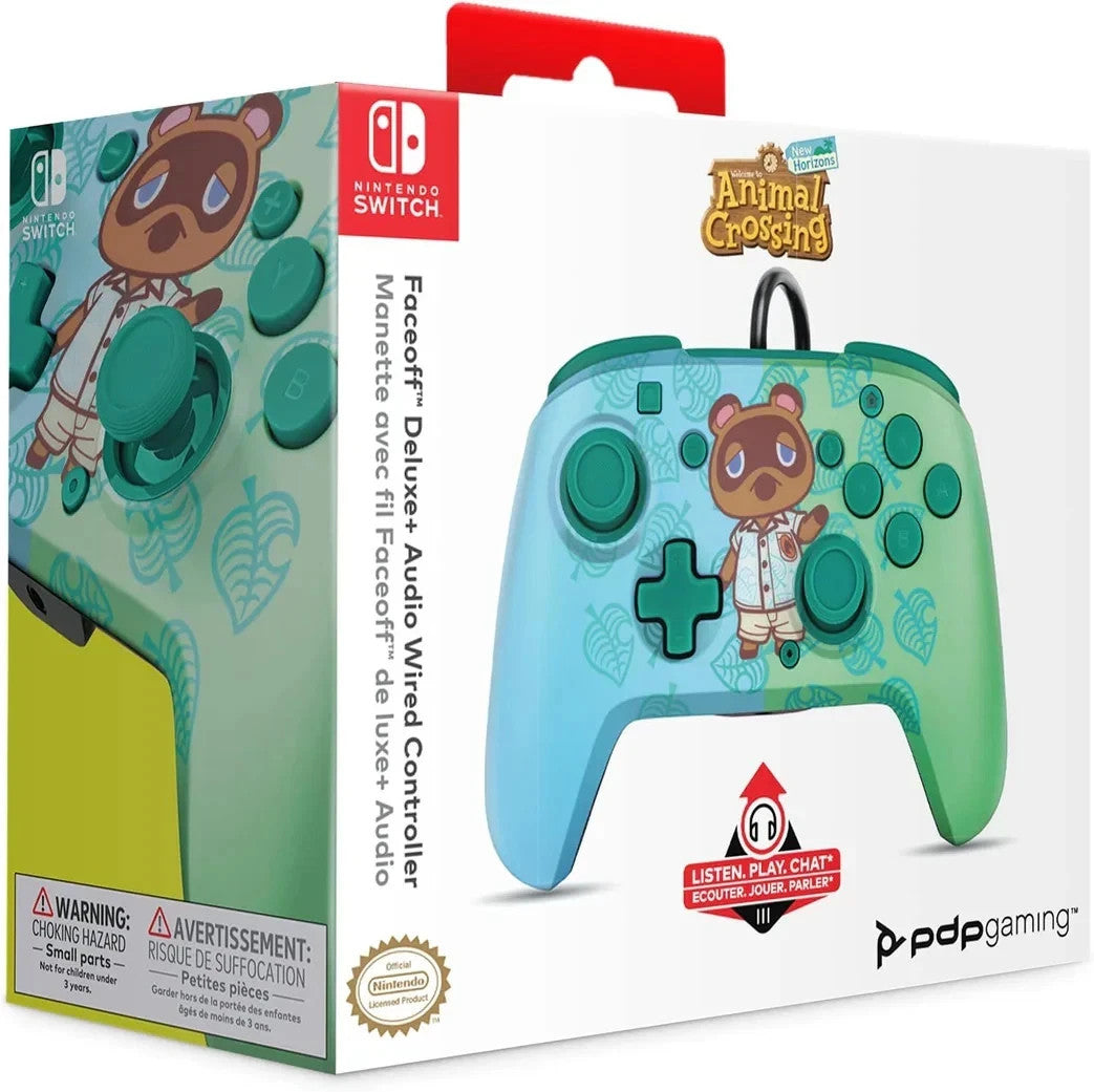SWITCH Faceoff Deluxe Audio Wired Controller: Animal Crossing NEW"FREE SHIPPING"