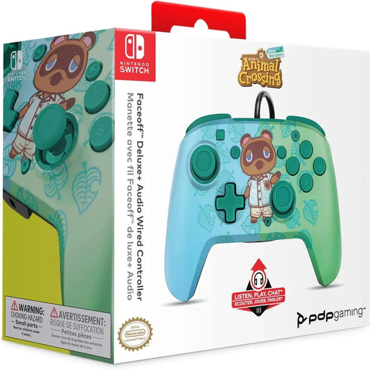 SWITCH Faceoff Deluxe Audio Wired Controller: Animal Crossing NEW"FREE SHIPPING"