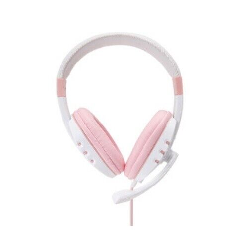 Gaming 4 in 1 combo Keyboard Mouse with Pad Stereo Headphone Mic Student Pink