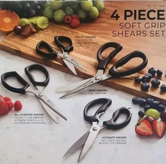 Sabatier Stainless Steel Shear Set 4Piece - White or Black