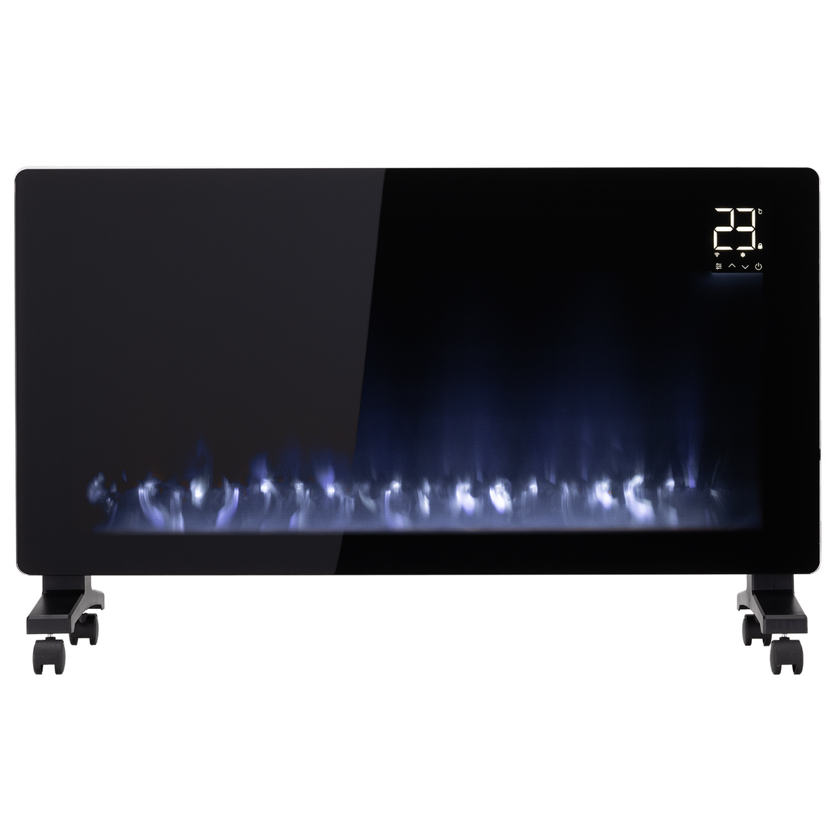Arlec 2400W Smart Grid Connect Glass Panel Heater with Flame Effect