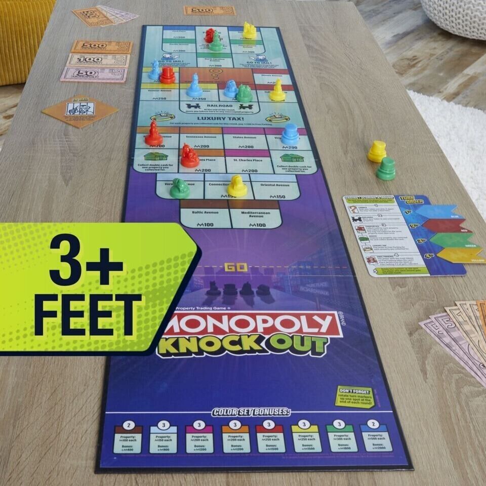 Monopoly Knockout Game Knock Out Family Party Board Game 2-8p