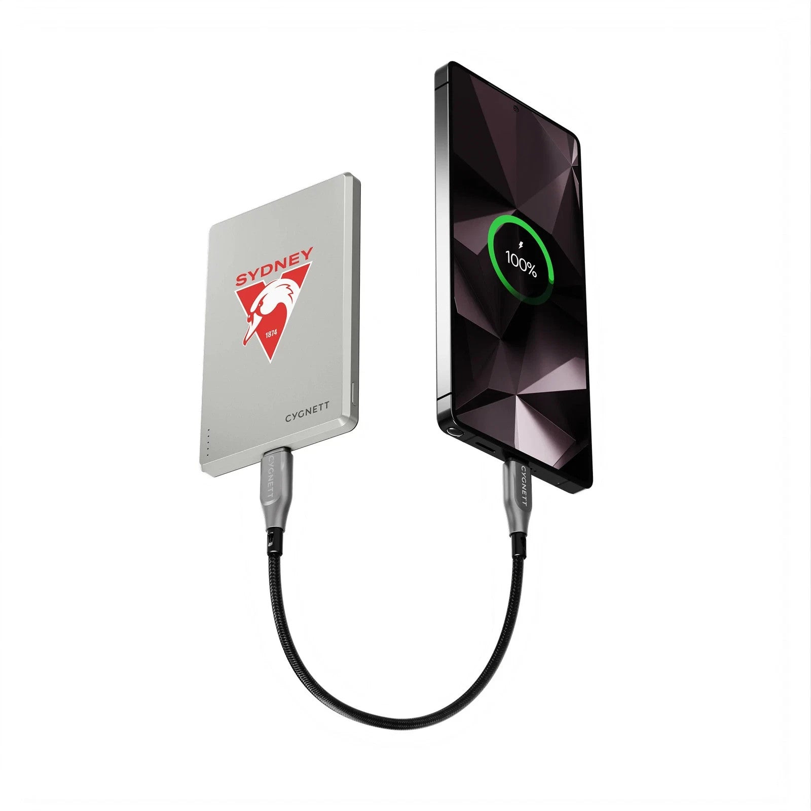 Cygnett 5K MagSlim Magnetic Wireless Power Bank - AFL Sydney Swan CY5374PBCHE