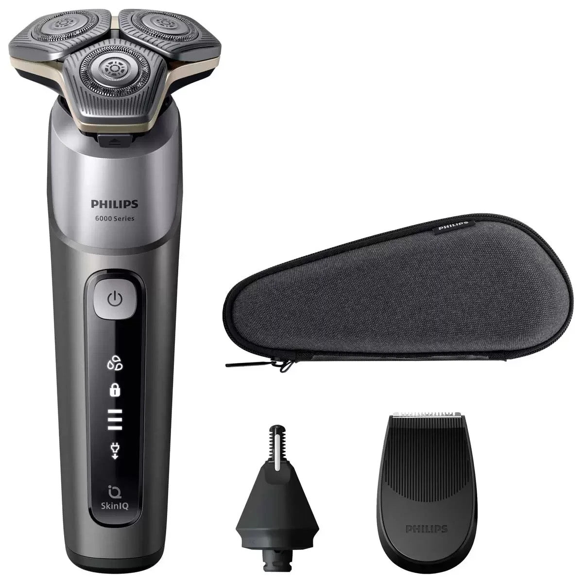 Philips Electric Shaver SkinIQ Series 6000 S6830/95 w/Nose Trimmer + Travel Case