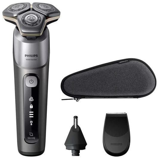 Philips Electric Shaver SkinIQ Series 6000 S6830/95 w/Nose Trimmer + Travel Case