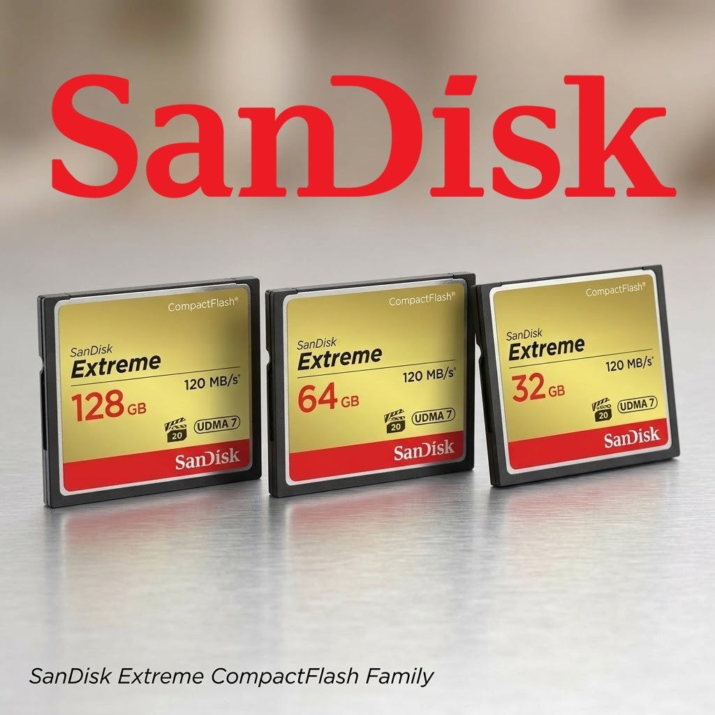 SANDISK 32GB/64GB/128GB EXTREME COMPACTFLASH CARD 120MB/S CF for DC