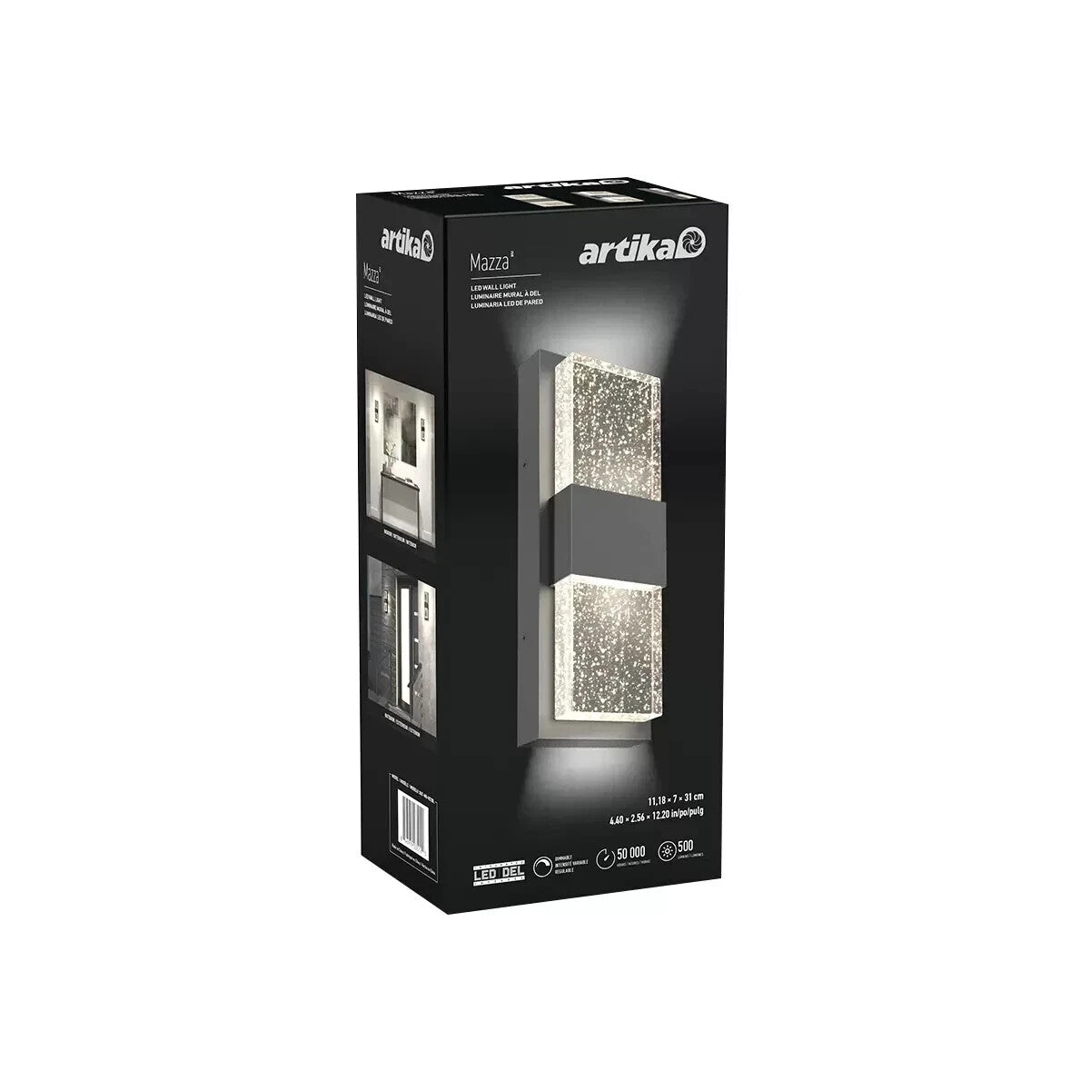 Artika Mazza Black Modern Minimalist Outdoor Waterproof Bubble Wall Light