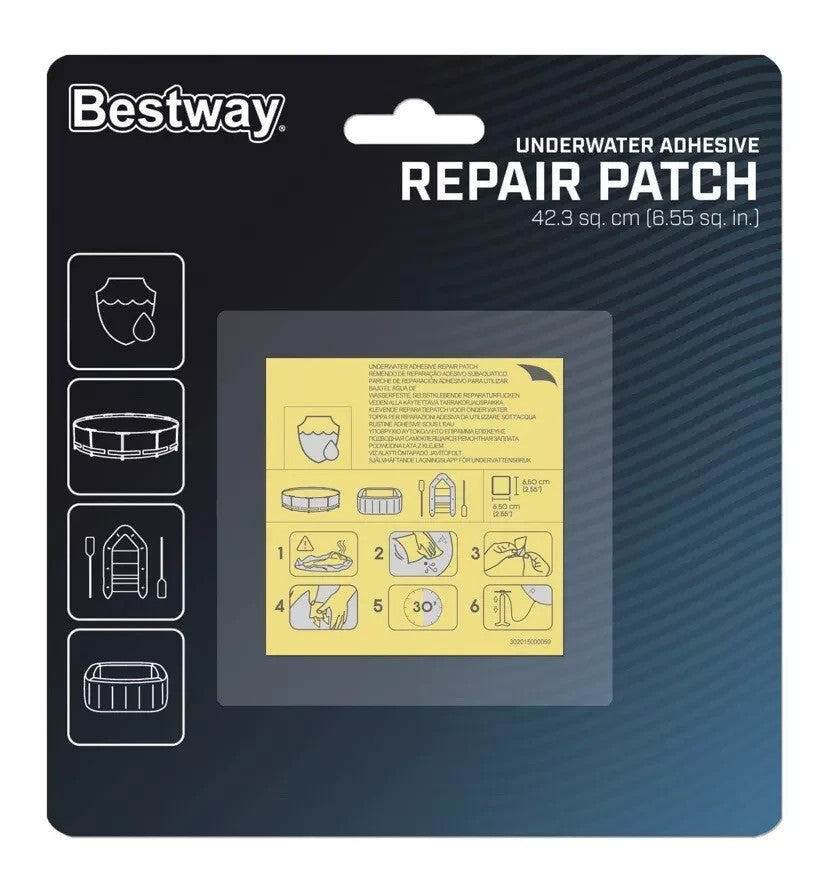 BESTWAY Underwater Repair Patch Adhesive Repair Patch 10 Pack Pool Part