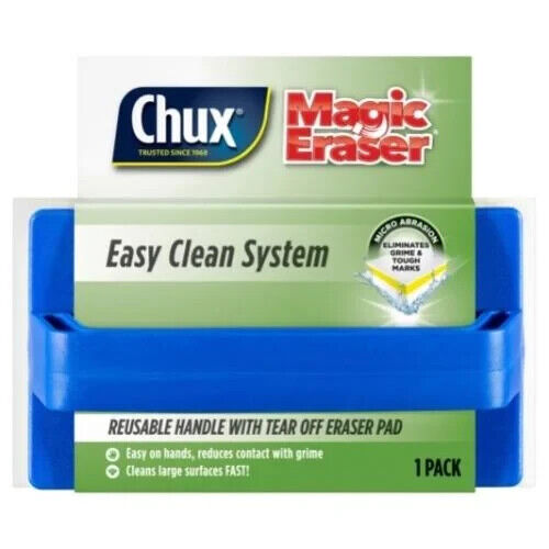 Chux Magic Eraser Kit 2 Handle + 10 Pad Easy Spot Sponge Kitchen Cleaner
