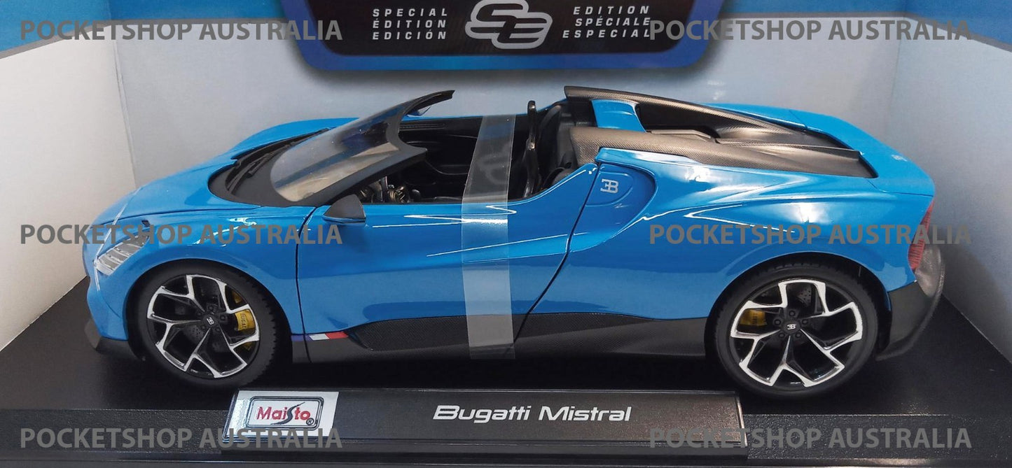 Maisto Blue Bugatti Mistral 1:18 special edition Diecast Display Toy Car