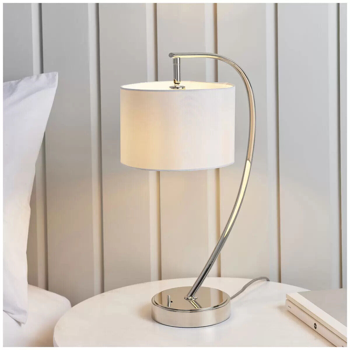 Hudson Living Bright Nickel Table Lamp Josephine Study Bedroom Night Light 