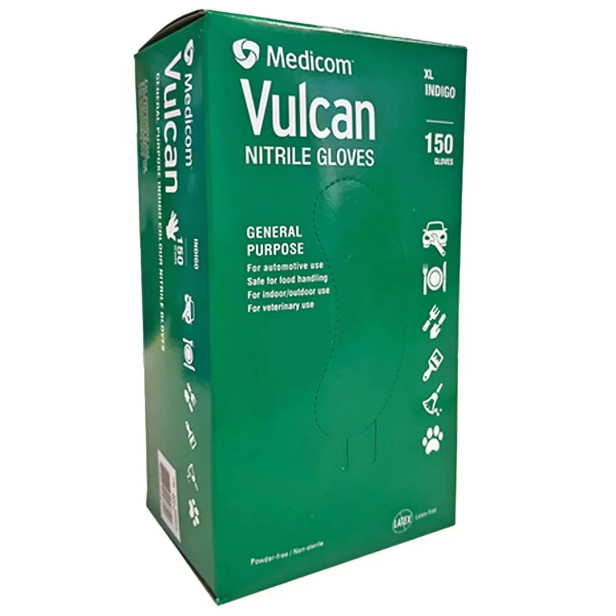 Medicom Vulcan General-Purpose Nitrile Gloves Extra Large XL 2 x 150 Count