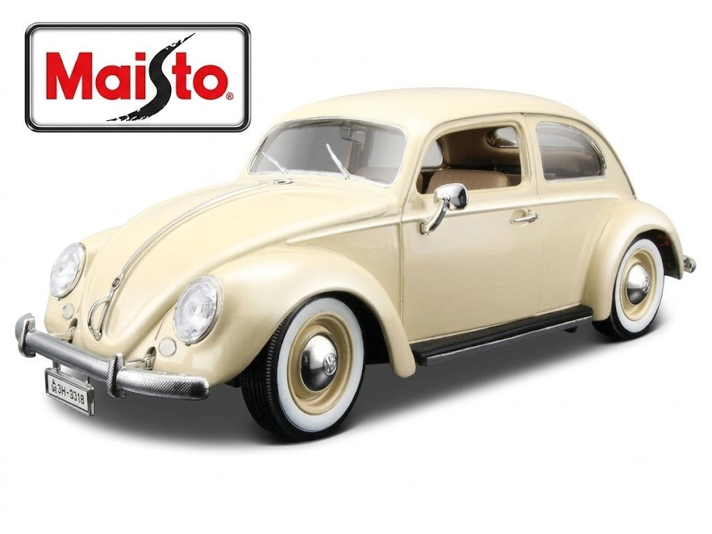 Maisto 1/18 1955 Volkswagen Kafer Beetle Special Edition Diecast Model Car Cream