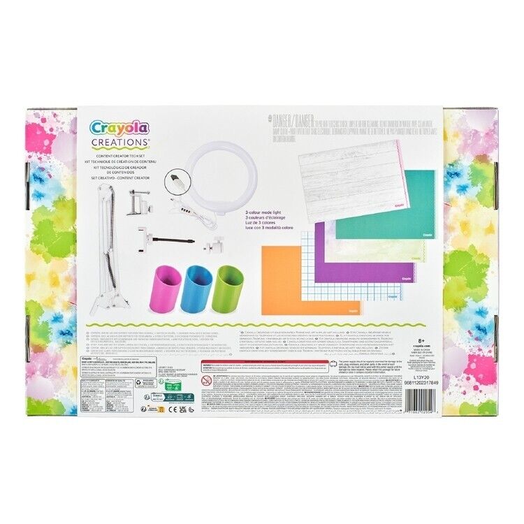Crayola Creations Content Creator Tech Set with 3-colour LED Desk Mount Light