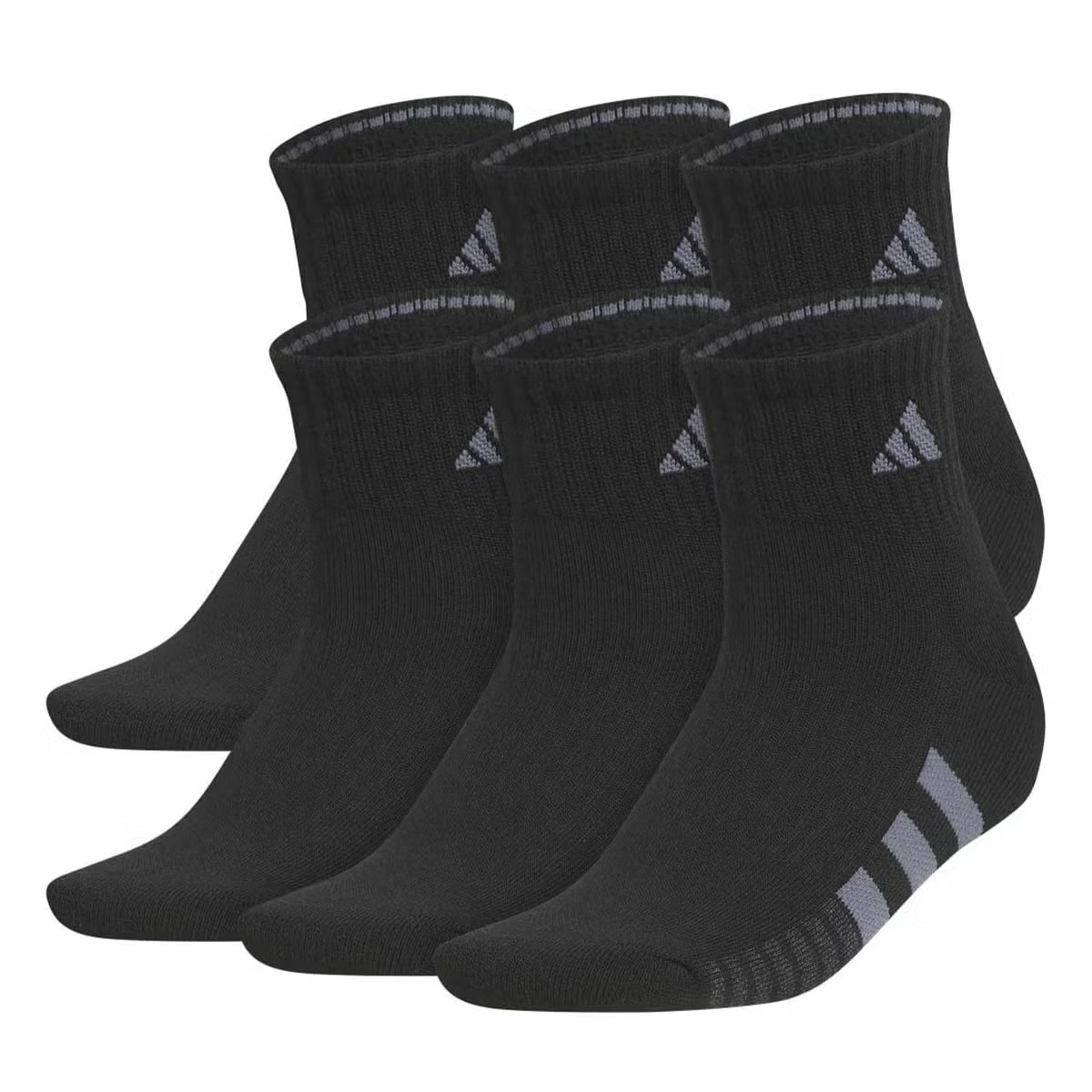 Adidas Women's Cushioned Crew Sock 6 Pack Black Medium Shoe Size - 5-10