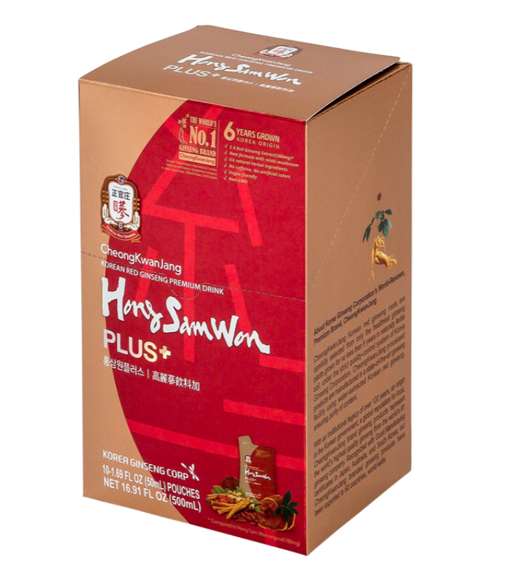 Hong Sam Won Plus Korean Red Ginseng Premium Drink Pouches 10/20/30 x 50ml 