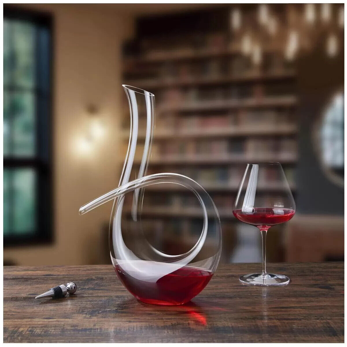 King Crystal Mouth blown Wine Decanter 1.2L Swan Shaped