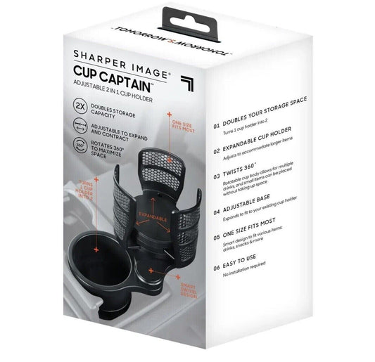 Cup Captain AS SEEN ON TV 2 in 1 Car Truck Holder Doubles Storage Space