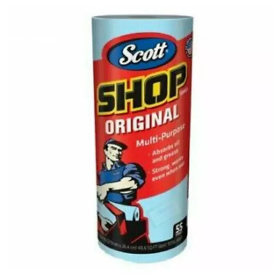 10X Scott Shop Multi-Purpose Cleaning Towel 55 Towels Per Roll Blue Cloths Heavy