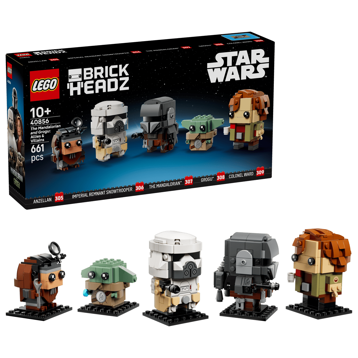 LEGO Star Wars BrickHeadz The Mandalorian and Grogu: Allies & Villains (40856) 