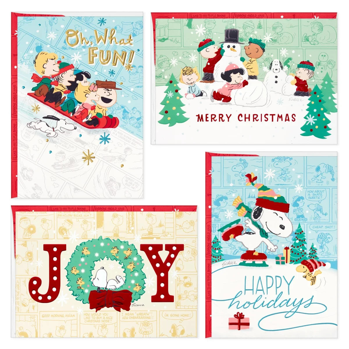 Hallmark Traditional Holiday Card Assortment 40 Pack - Peanuts Icons