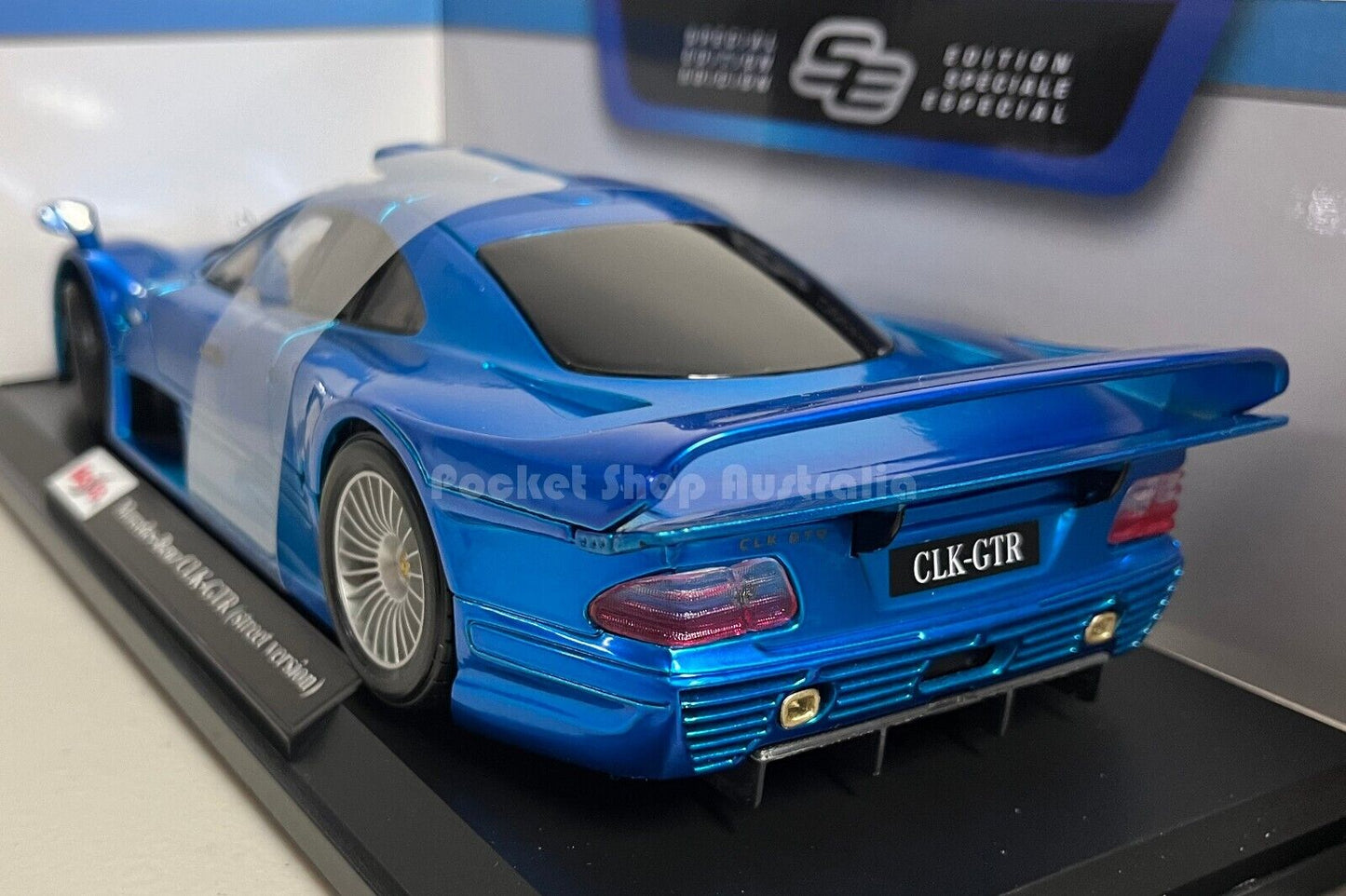 Mercedes Benz CLK-GTR Street Version Kids Model Diecast Car Maisto 1:18 Blue