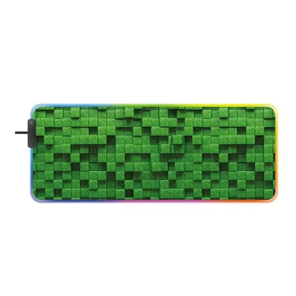 Powerwave LED RGB Minecraft Grass Block XL Gaming Desk Mat Mouse Pad 800x300mm
