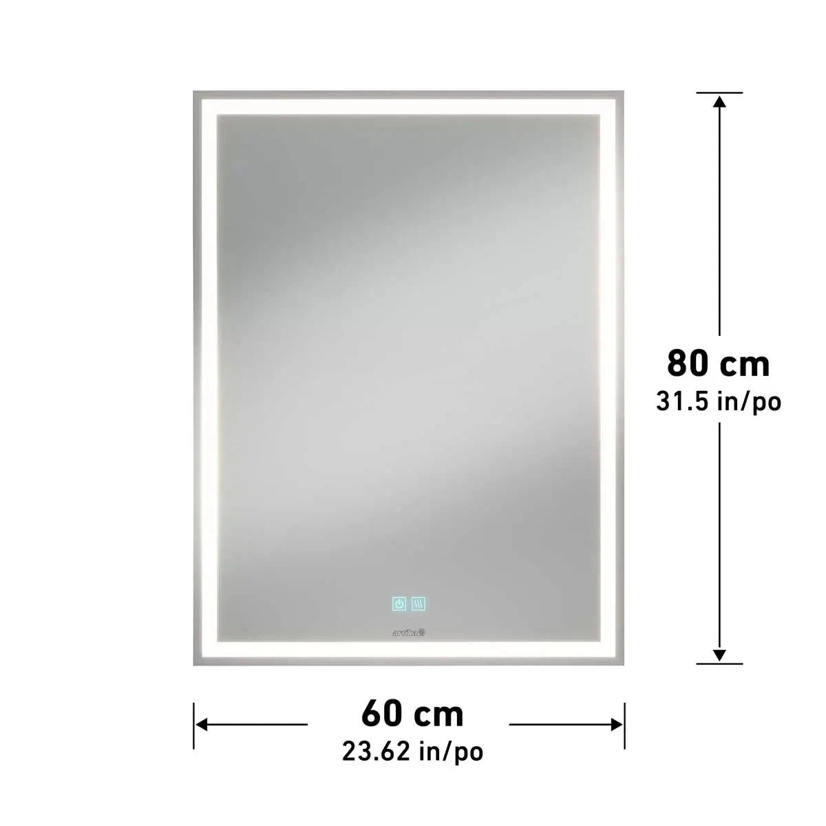 Artika Aurea Integrated LED Anti-fog Plug In Bathroom Wall Mirror 80X60CM