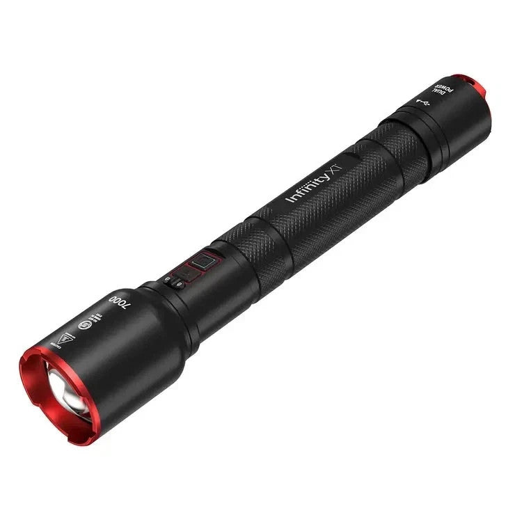 Infinity X1 7000 Lumen Dual Power Rechargeable Flashlight LED Tactical Torch