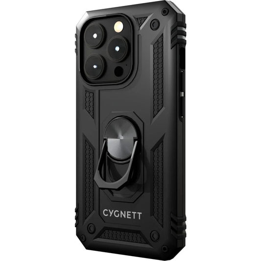 Cygnett Rugged Case for Apple iPhone 15 Pro Shockproof w/ Integrated Stand Black