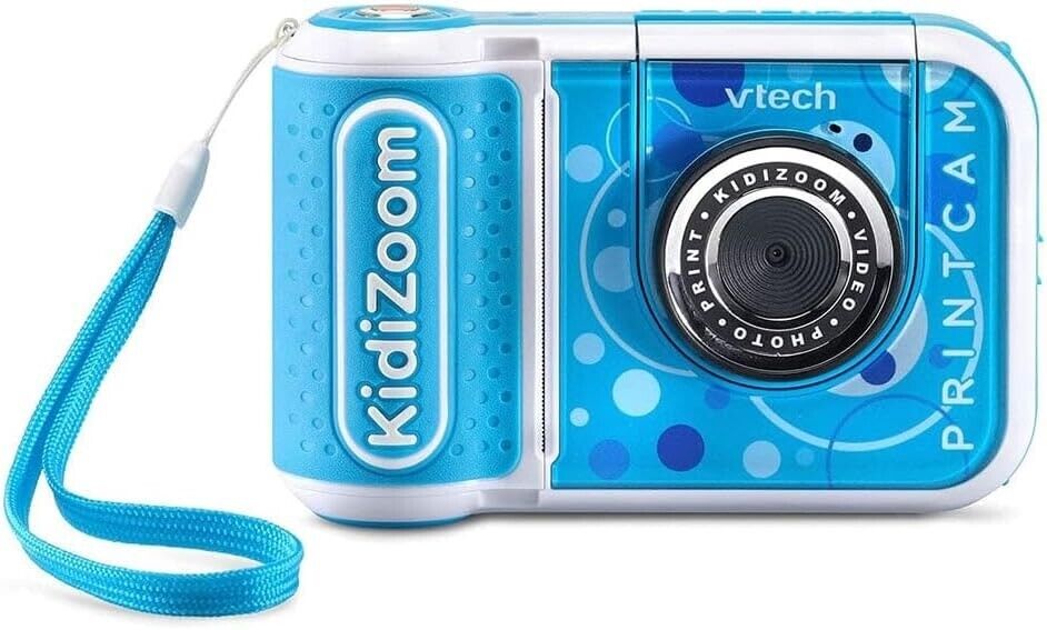 VTech KidiZoom Print Cam with 4 Paper Rolls & 2 Stickers Rolls - Kid Camera Blue