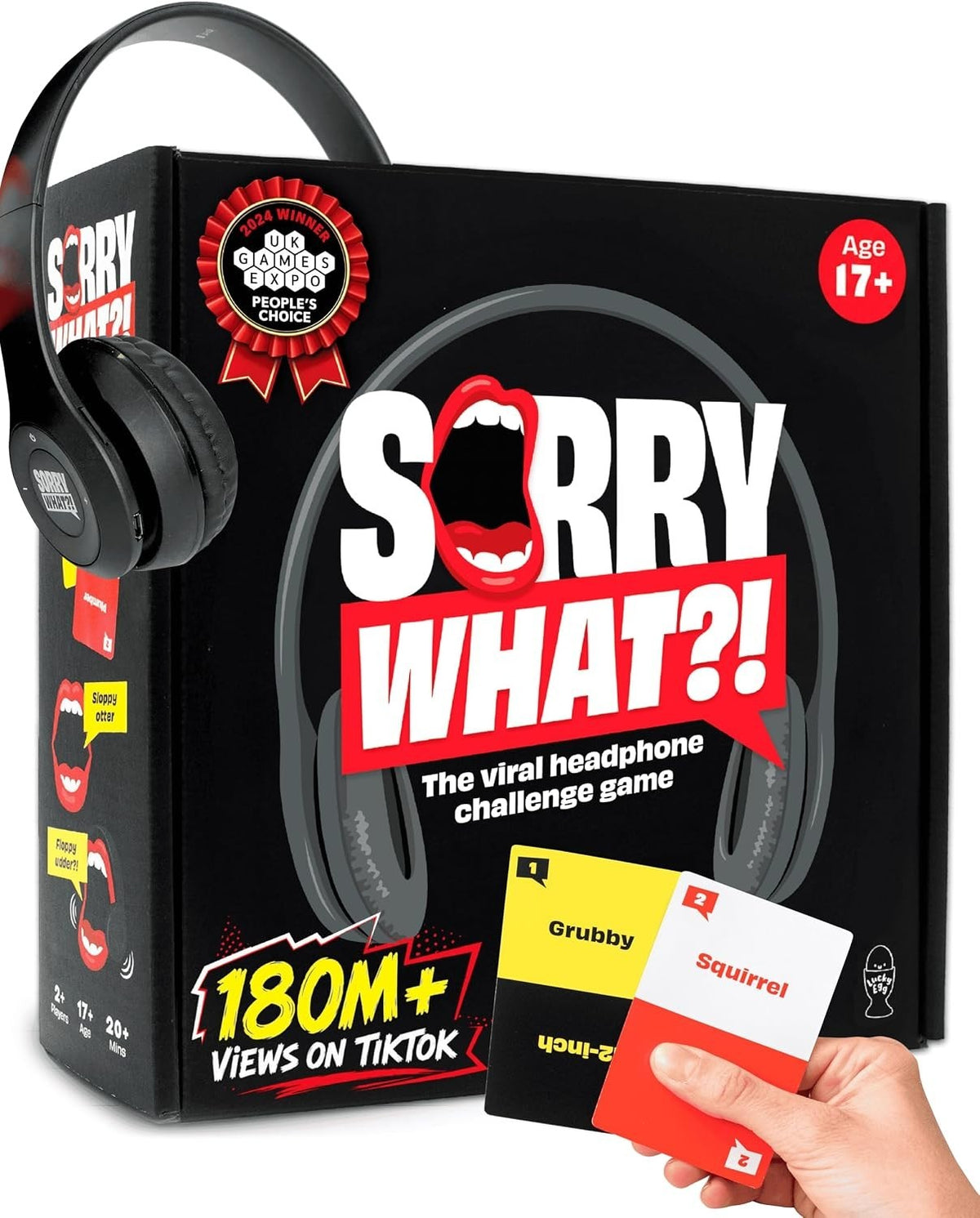 Sorry What?! Card Game 18+ Adults Only 400 Cards Wireless Headphones Included