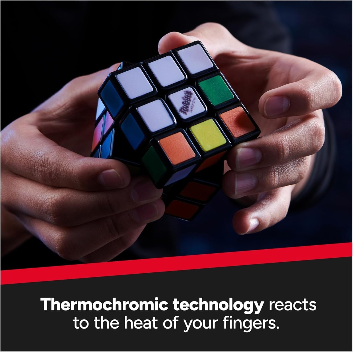 SPIN MASTER RUBIK'S PUZZLE 3X3 PHANTOM CUBE THERMOCHROMIC AGE 8+ NEW 20137824