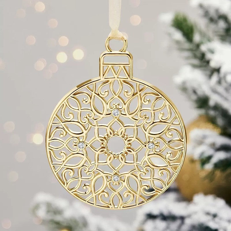 Mestige Luxury Christmas Tree Ornaments 5 Piece Swarovski Crystal Elements GOLD