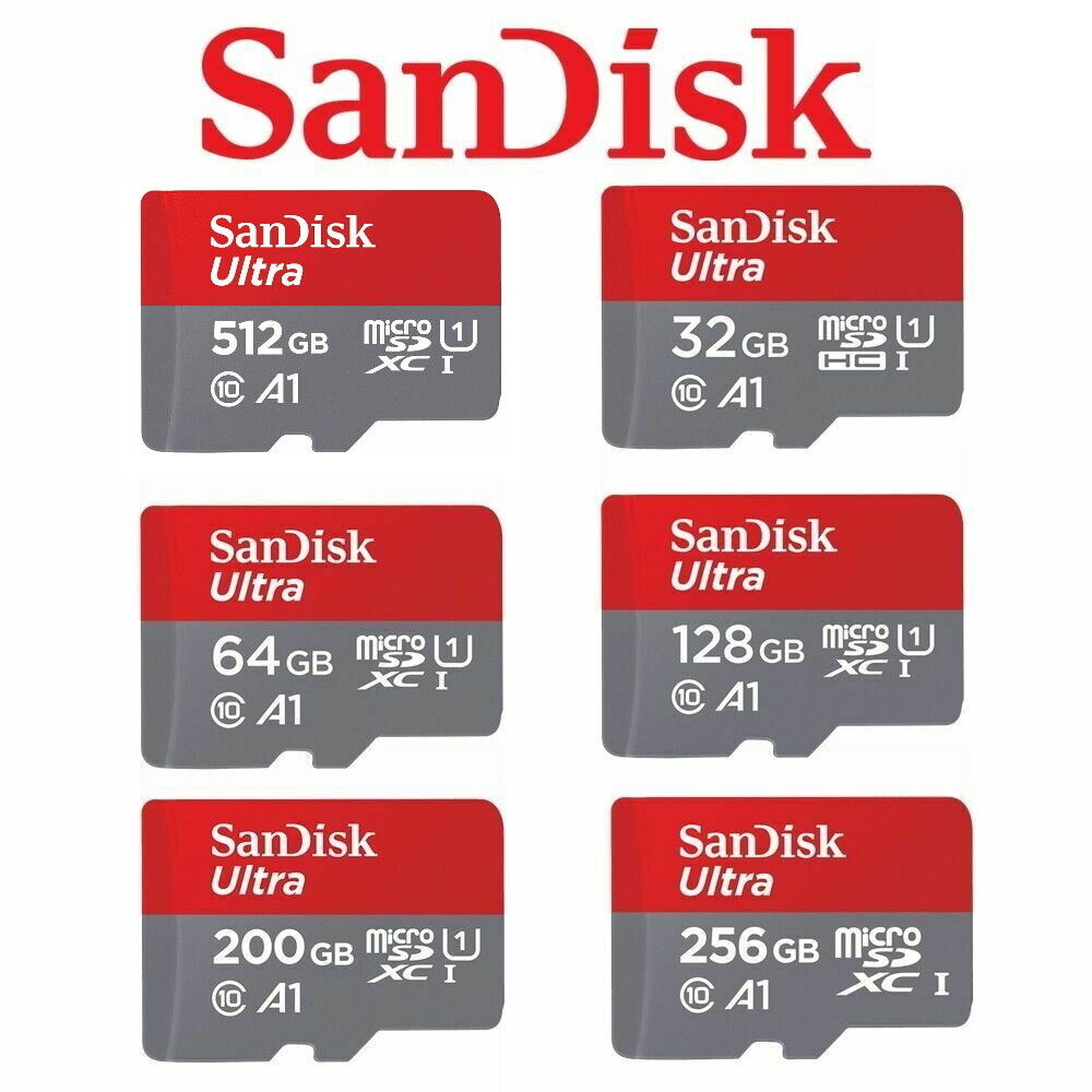 SanDisk Ultra Micro SD Card 32GB 64GB 128GB 256GB 512GB 1TB A1 U1 Memory 120MB/s