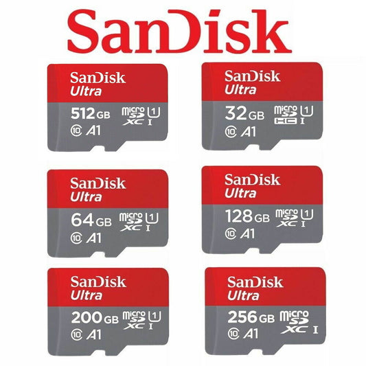 SanDisk Ultra Micro SD Card 32GB 64GB 128GB 256GB 512GB 1TB A1 U1 Memory 120MB/s