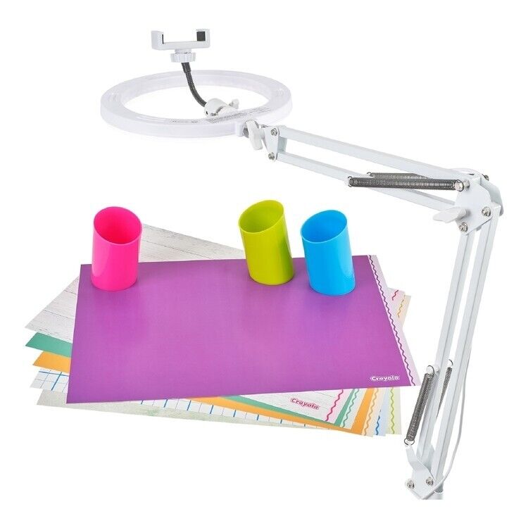 Crayola Creations Content Creator Tech Set with 3-colour LED Desk Mount Light