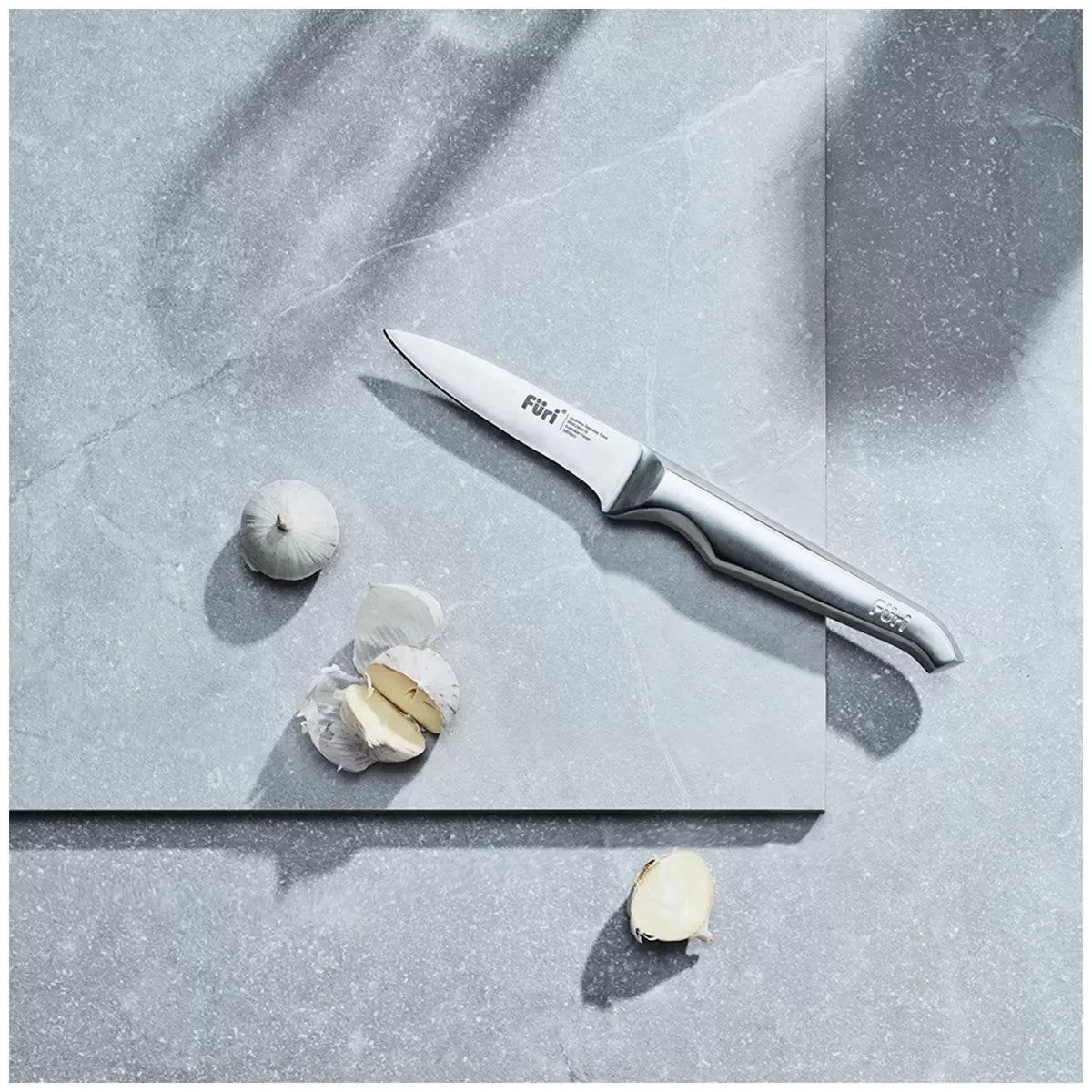 Furi Pro Wooden Knife Block Set 7 Pc with Five Premium Knives and Sharpener